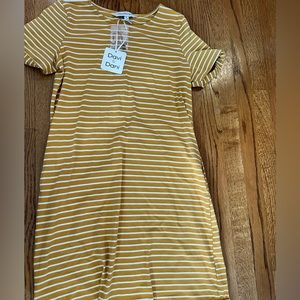 NWT mustard yellow striped dress small
